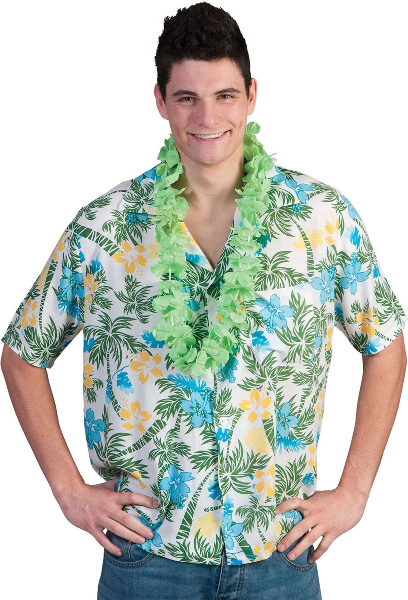 Hawaii & Carribean & Tropisch Kostuum | Palmbomen Hawaii Hemd | Maat 52-54 | Carnaval kostuum | Verkleedkleding